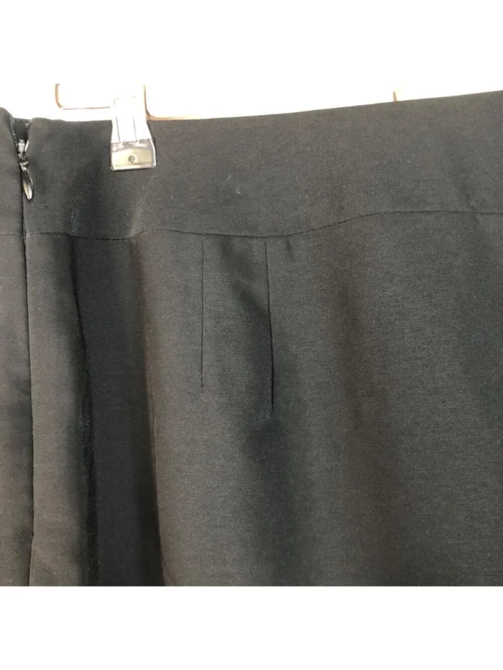 Ann Taylor Loft Black Embroidered Skirt White Geometric Texture Hem Size 8